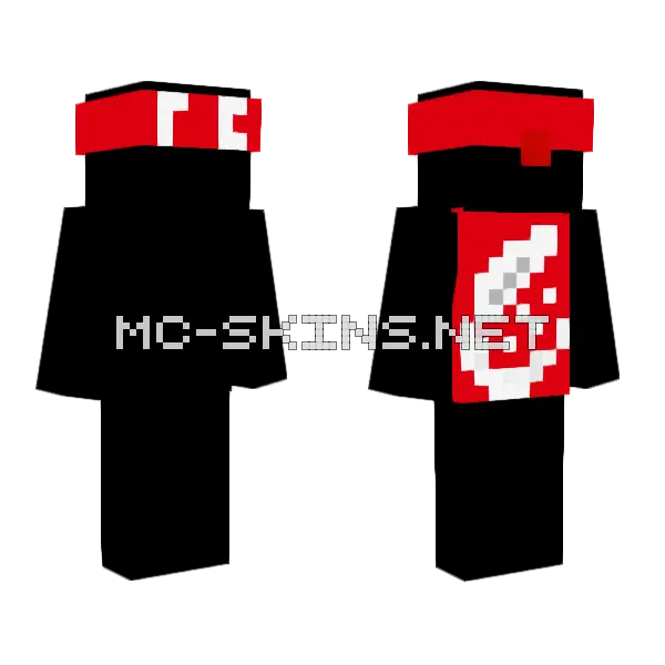 Red Feather Client Cosmetics Minecraft skin, front and back