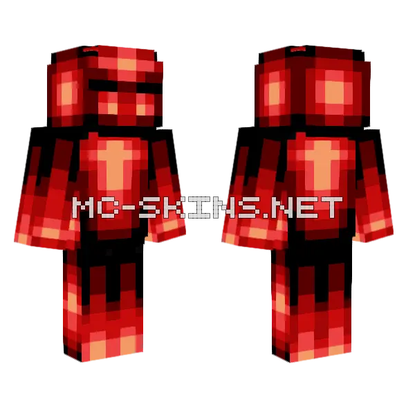 Red Fire Monster Minecraft skin, front and back