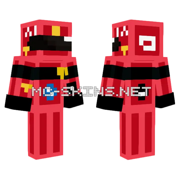 Red Firefighter Outfit, front and back