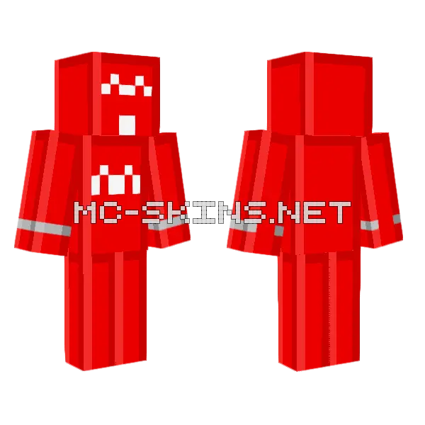 Red Ghost Outfit Minecraft skin, front and back
