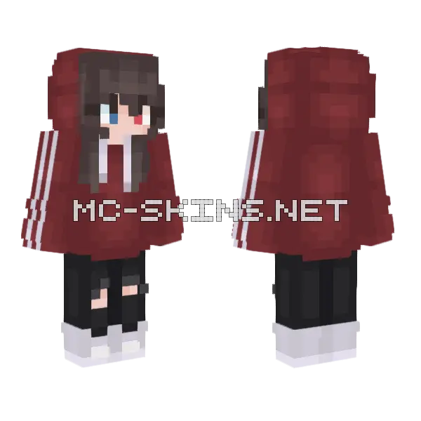 Red Girl Minecraft skin, front and back