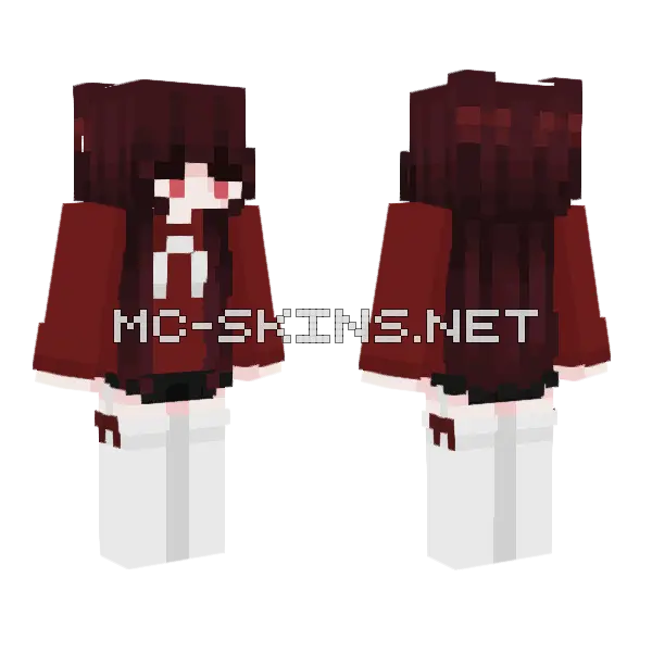 Red Girl Minecraft skin, front and back