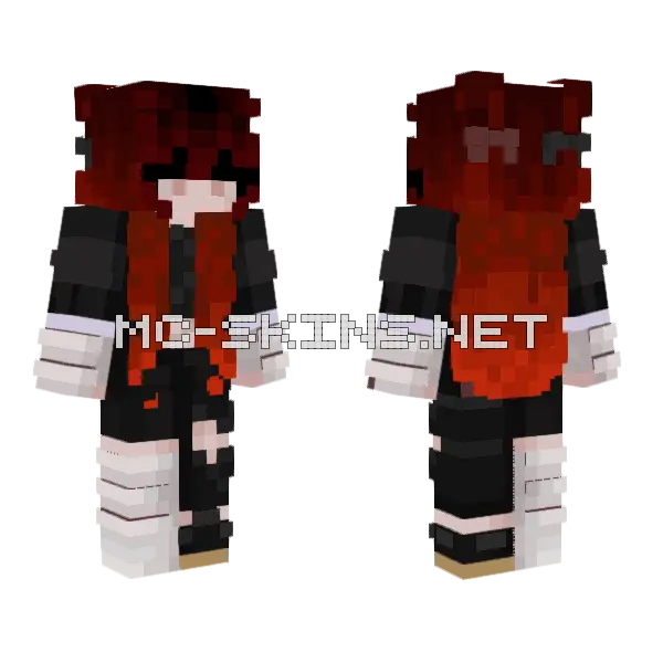 Red Girl Minecraft skin, front and back
