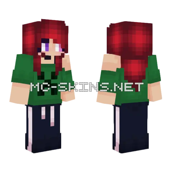Red Hair Aug 6th Minecraft skin, front and back