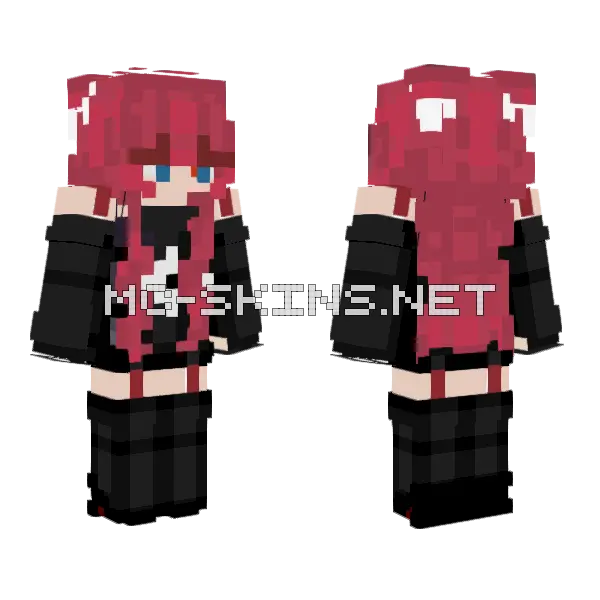 Red Hair Blue Eyes Minecraft skin, front and back