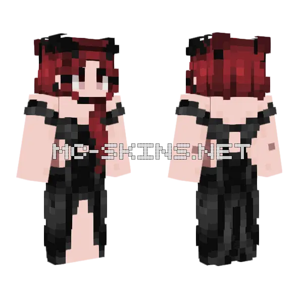 Red Hair Girl Minecraft skin, front and back