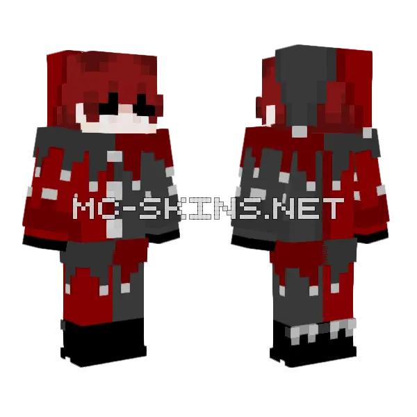 Red Hair Jester Alt Minecraft skin, front and back