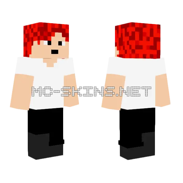 Red Haired Girl Minecraft skin, front and back