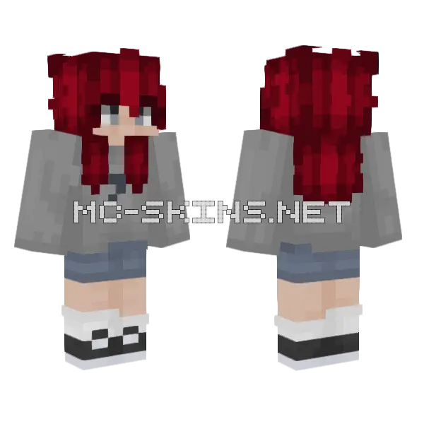 Red Haired Girl Minecraft skin, front and back