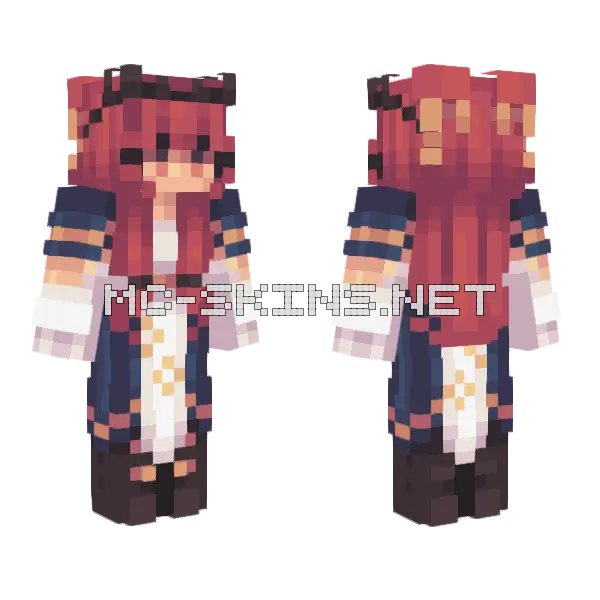 Red Haired Girl Minecraft skin, front and back
