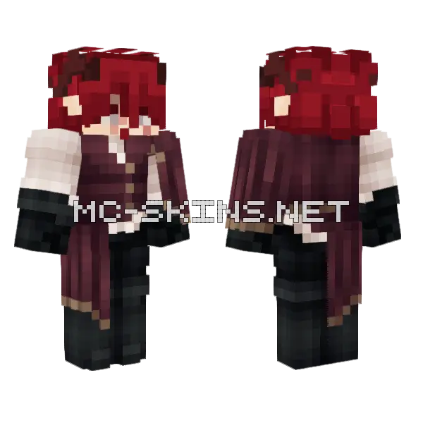 Red Haired Noble Minecraft skin, front and back