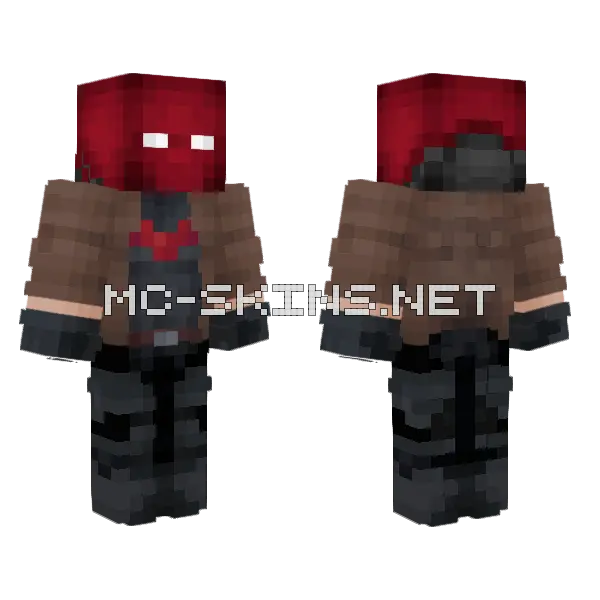 Red Hood Minecraft skin, front and back