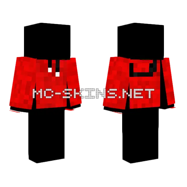 Red Hoodie Minecraft skin, front and back