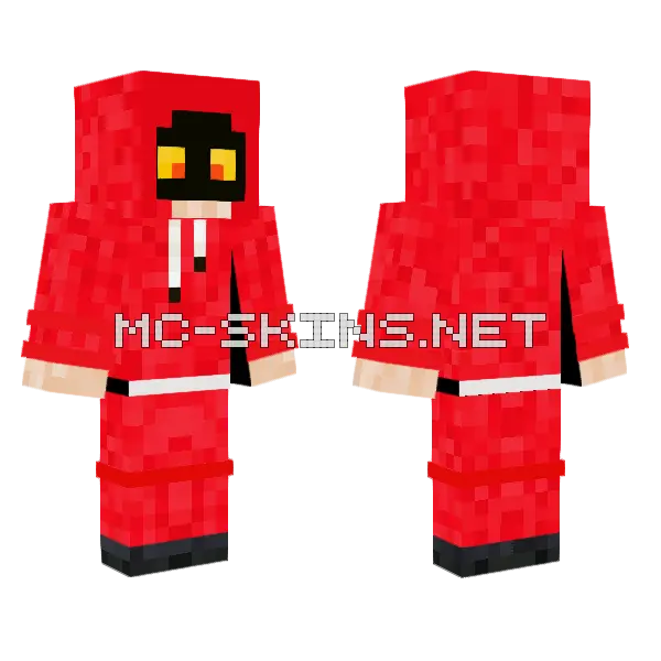 Red Hoodie Skin Minecraft skin, front and back