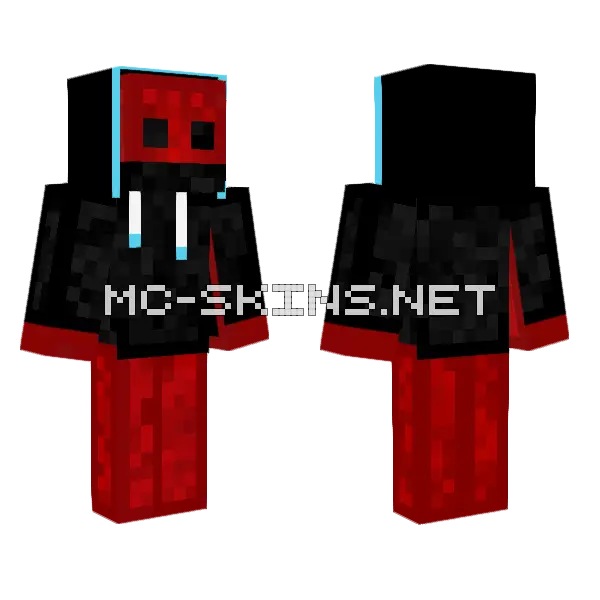 Red Hoodie Slime Minecraft skin, front and back