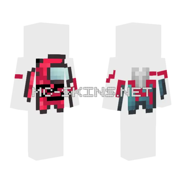 Red Imposter Skin Minecraft skin, front and back