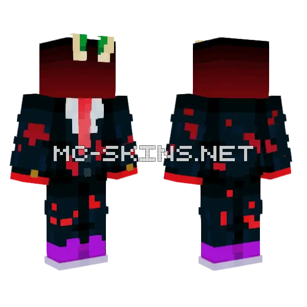 Red Imposter Suit Minecraft skin, front and back