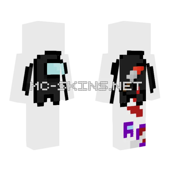 Red Is Sus Minecraft skin, front and back
