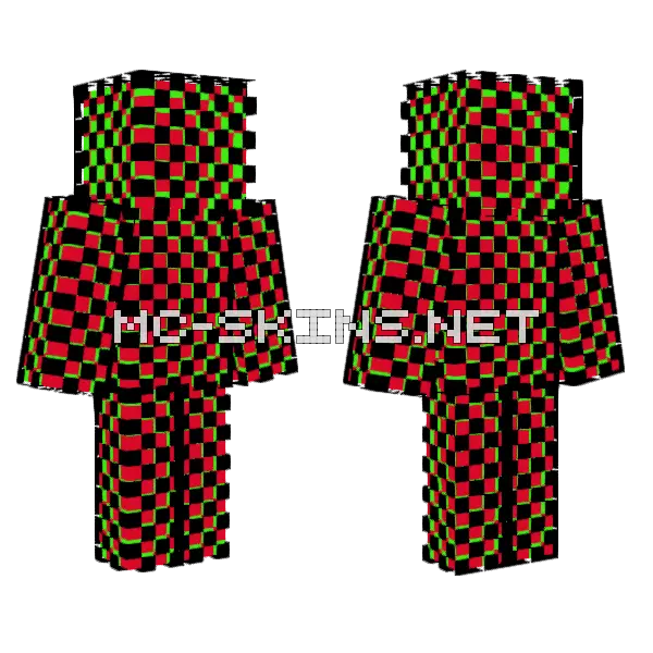 Red Isolation Minecraft skin, front and back