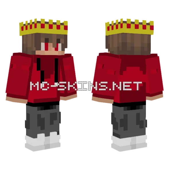 Red King Updated Minecraft skin, front and back