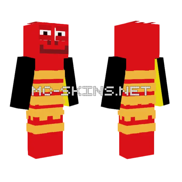 Red Larva Minecraft skin, front and back