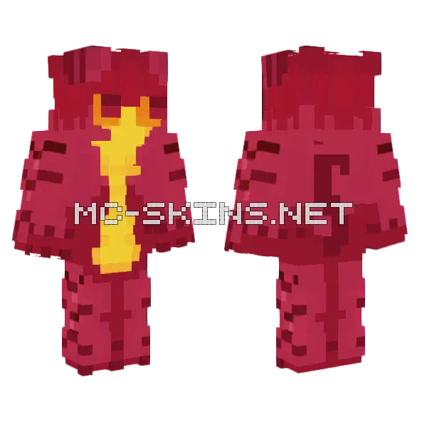 Red Lava Monster Minecraft skin, front and back