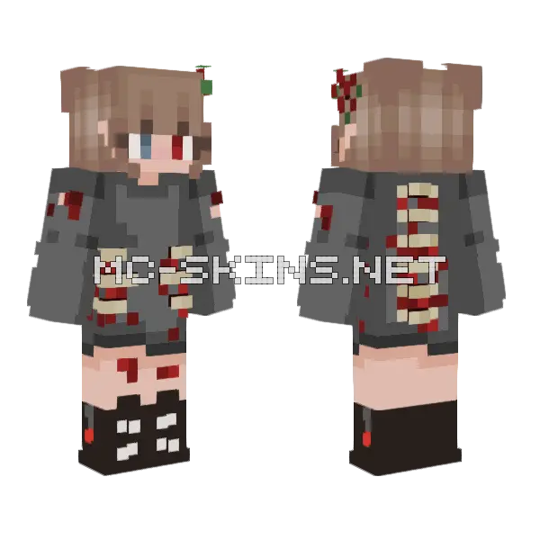 Red Life Skin 1 Minecraft skin, front and back