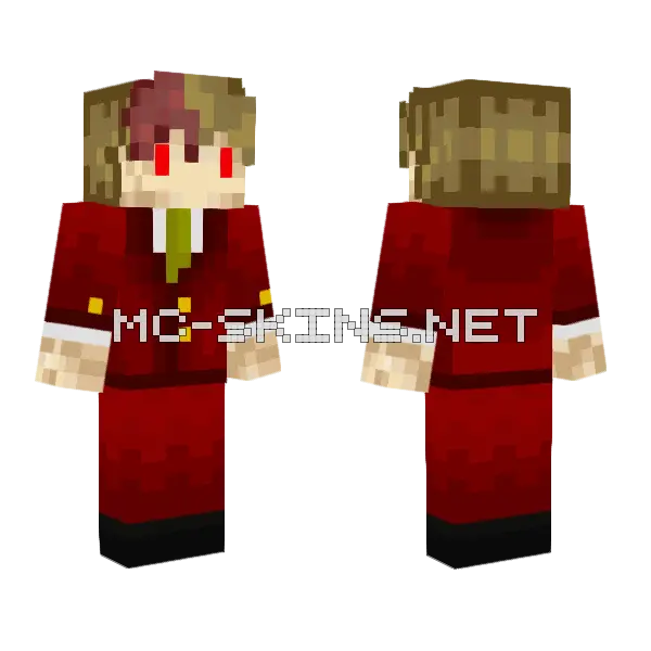 Red Life V2 Minecraft skin, front and back