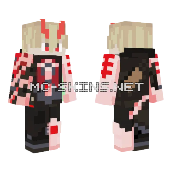 Red Luck Voltia Minecraft skin, front and back