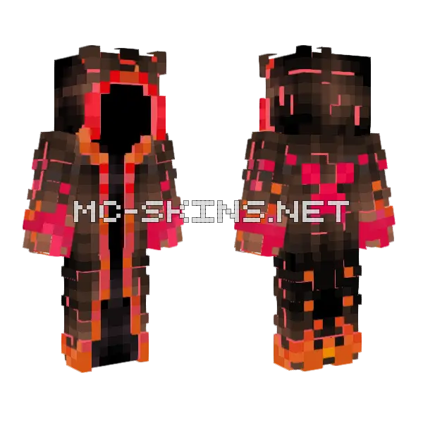 Red Mage 3D Effects Minecraft skin, front and back