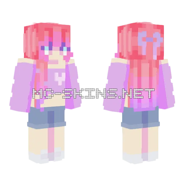 Red Magenta Rce Minecraft skin, front and back