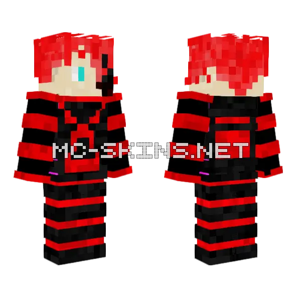 Red Man Minecraft skin, front and back