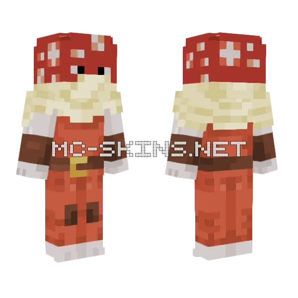 Red Mushroom Cap, front and back