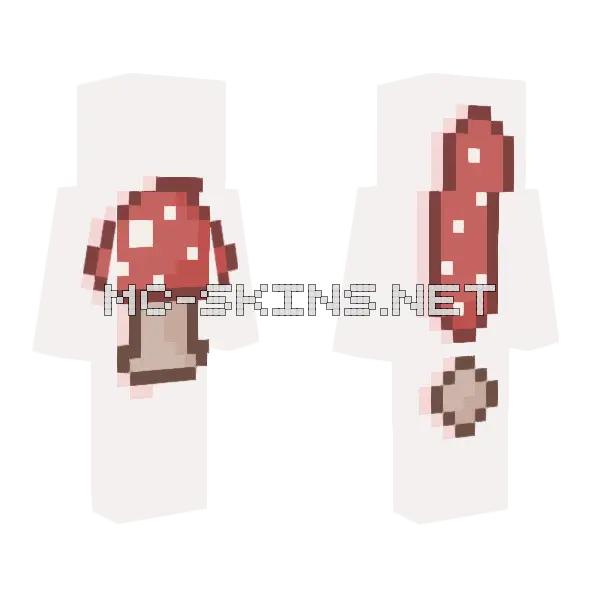 Red Mushroom Hat Minecraft skin, front and back
