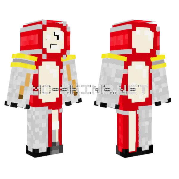 Red Mushroom Hat Boy, front and back