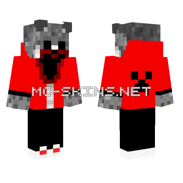 Red No Good V2 Minecraft skin, front and back
