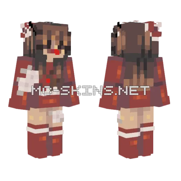 Red Nosed Reindeer Minecraft skin, front and back