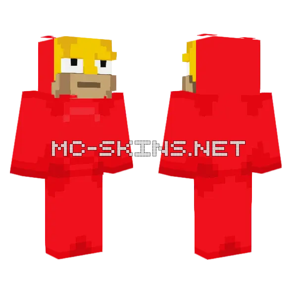 Red Overalls Character, front and back