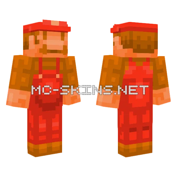 Red Overalls Mario, front and back