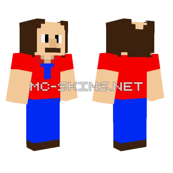 Red Overalls Plumber, front and back