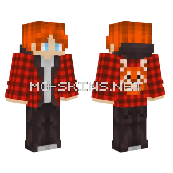 Red Panda Flannel, front and back