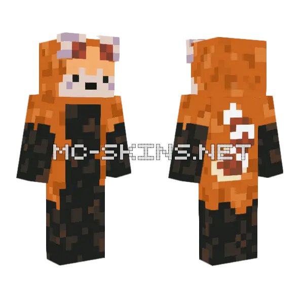 Red Panda Skin Minecraft skin, front and back