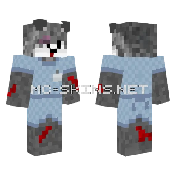 Red Patient Hurt Minecraft skin, front and back
