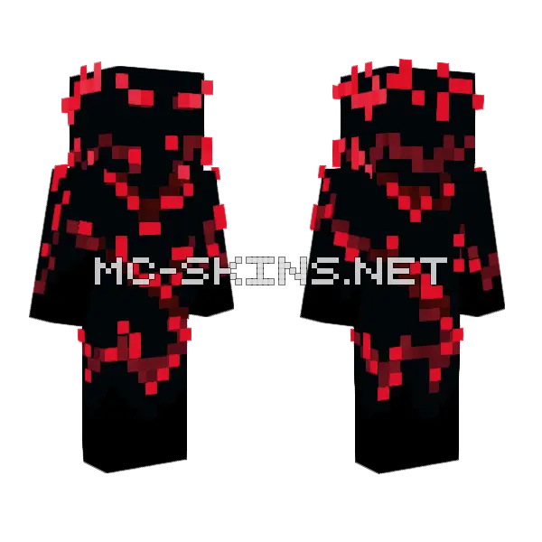 Red Phantom Minecraft skin, front and back