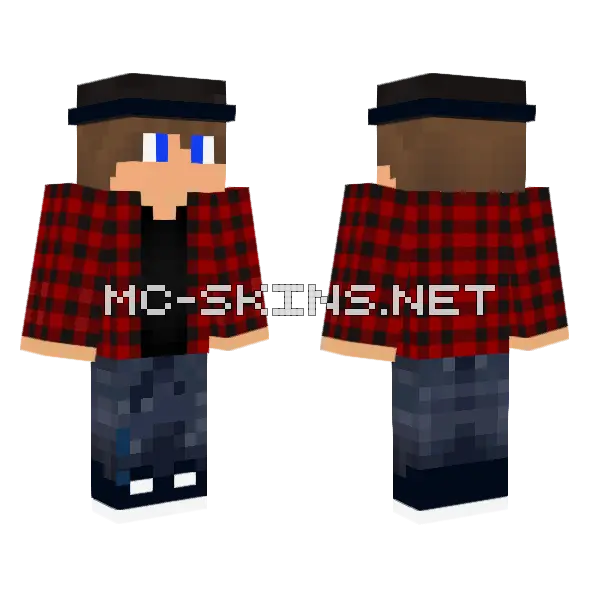 Red Plaid Cowboy, front and back