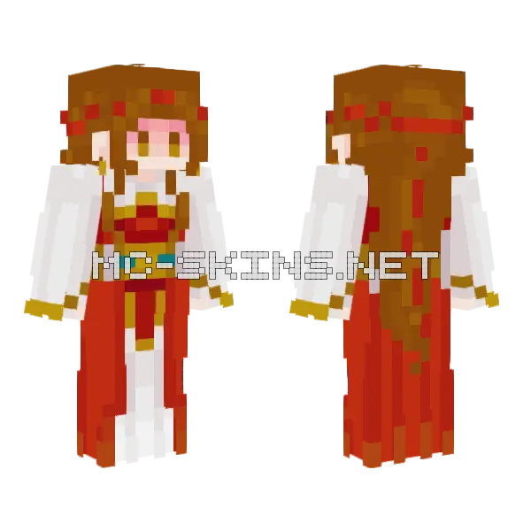 Red Queen Minecraft skin, front and back