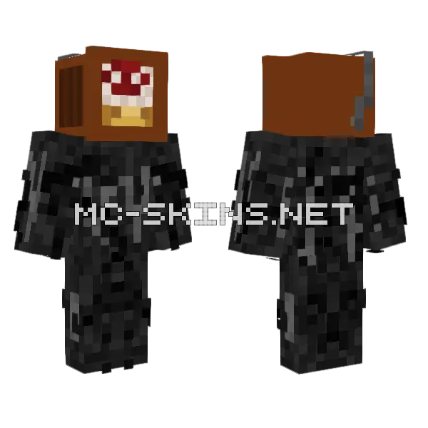 Red Radio Crab Minecraft skin, front and back