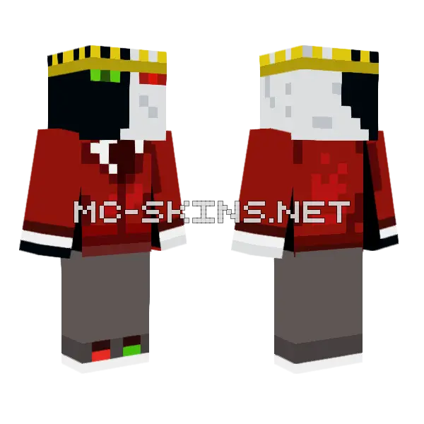 Red Ranboo Minecraft skin, front and back