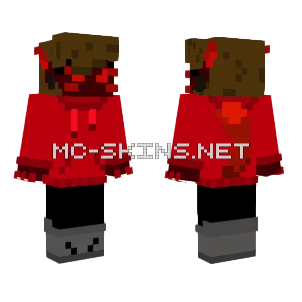 Red Red Red Minecraft skin, front and back