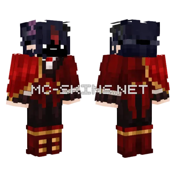 Red Robed Figure Minecraft skin, front and back